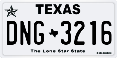 TX license plate DNG3216