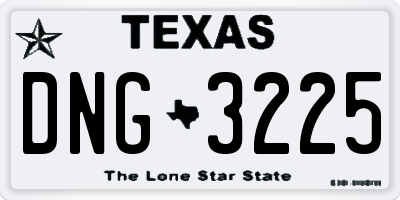 TX license plate DNG3225