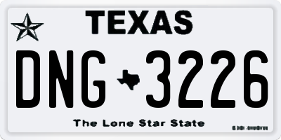 TX license plate DNG3226