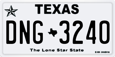 TX license plate DNG3240