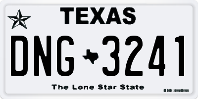 TX license plate DNG3241