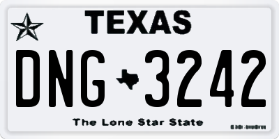 TX license plate DNG3242