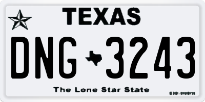 TX license plate DNG3243