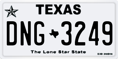 TX license plate DNG3249