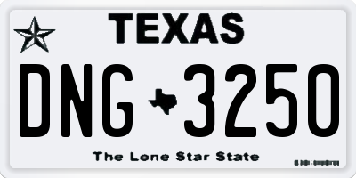 TX license plate DNG3250