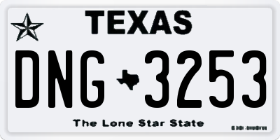 TX license plate DNG3253