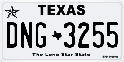 TX license plate DNG3255