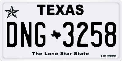 TX license plate DNG3258