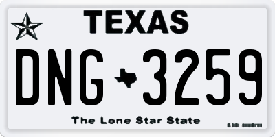 TX license plate DNG3259