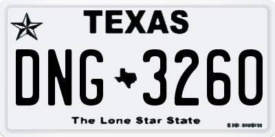 TX license plate DNG3260