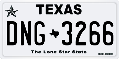 TX license plate DNG3266