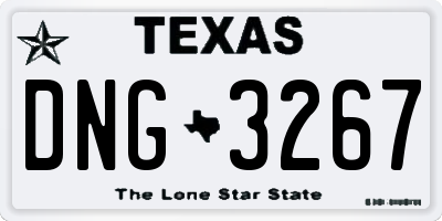 TX license plate DNG3267