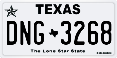 TX license plate DNG3268