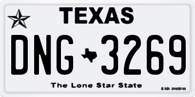 TX license plate DNG3269