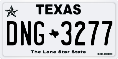 TX license plate DNG3277