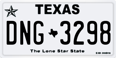 TX license plate DNG3298