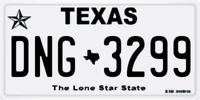 TX license plate DNG3299