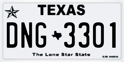 TX license plate DNG3301