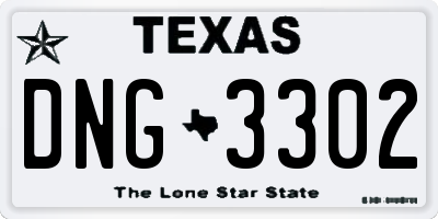 TX license plate DNG3302