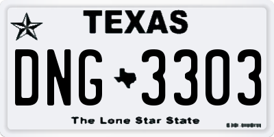 TX license plate DNG3303