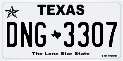 TX license plate DNG3307