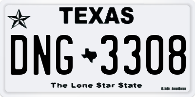 TX license plate DNG3308