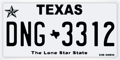 TX license plate DNG3312