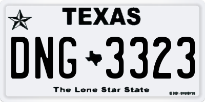 TX license plate DNG3323