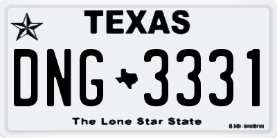 TX license plate DNG3331