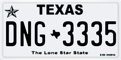 TX license plate DNG3335