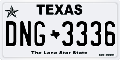 TX license plate DNG3336