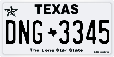 TX license plate DNG3345