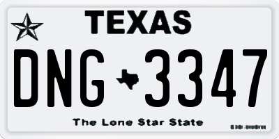 TX license plate DNG3347