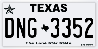 TX license plate DNG3352