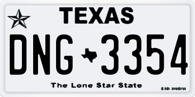 TX license plate DNG3354