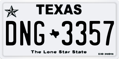 TX license plate DNG3357