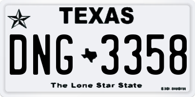 TX license plate DNG3358