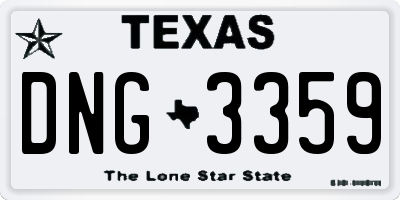 TX license plate DNG3359