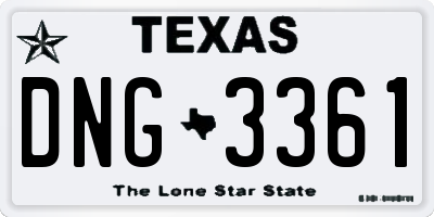 TX license plate DNG3361
