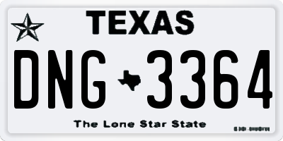 TX license plate DNG3364