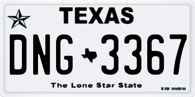 TX license plate DNG3367