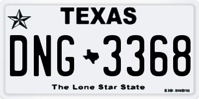 TX license plate DNG3368