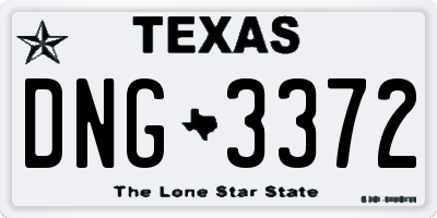 TX license plate DNG3372