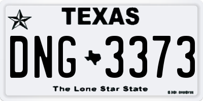 TX license plate DNG3373