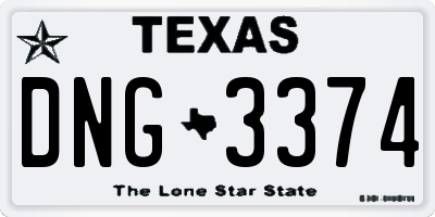 TX license plate DNG3374