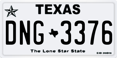 TX license plate DNG3376