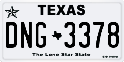 TX license plate DNG3378