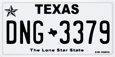 TX license plate DNG3379