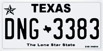 TX license plate DNG3383