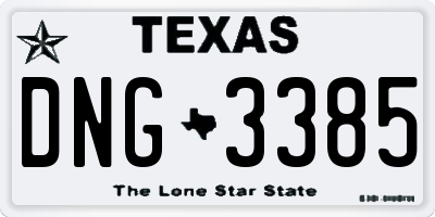 TX license plate DNG3385